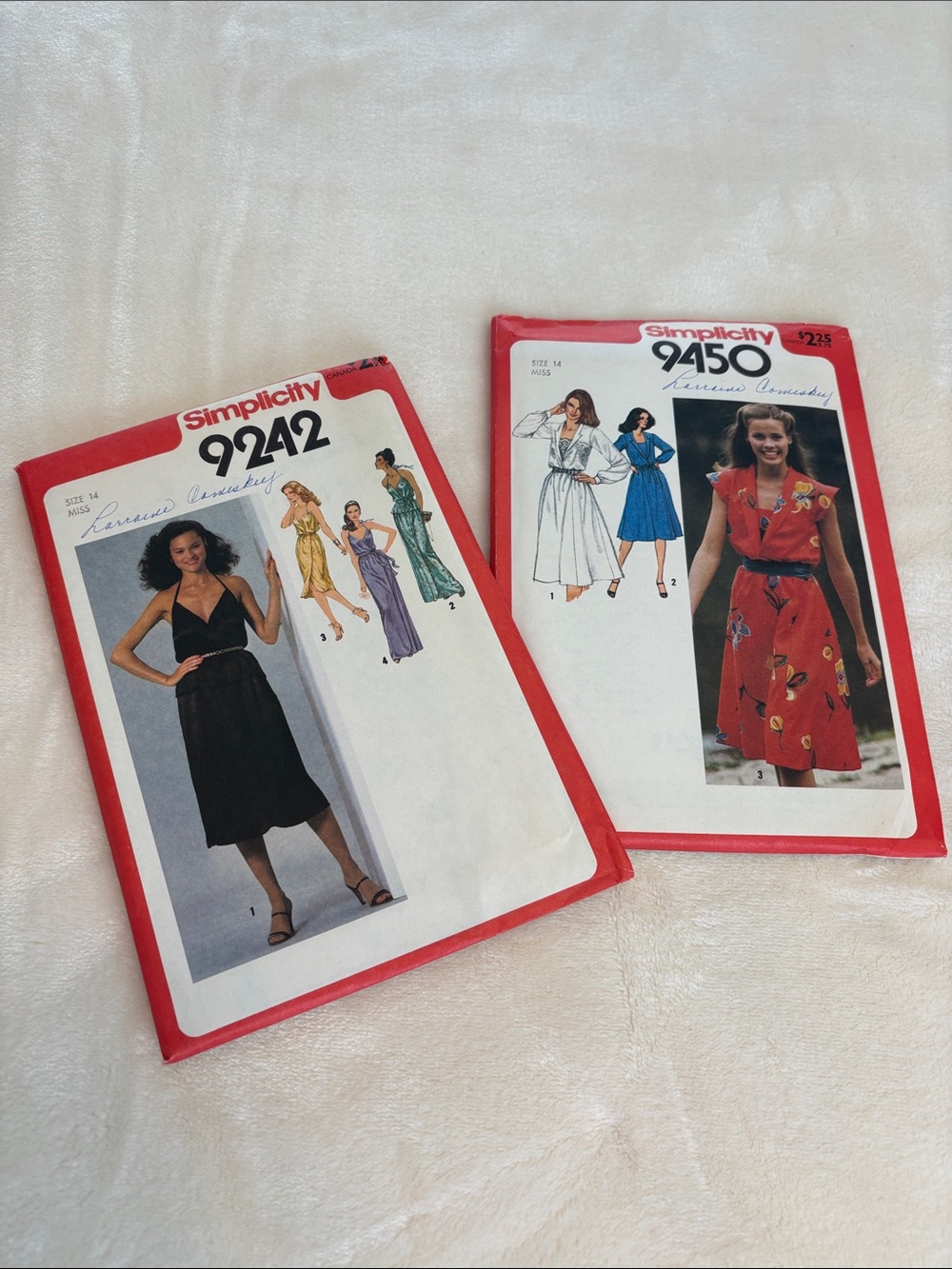 Vintage Unused Simplicity Patterns (2) 9242, 9450 Dresses Patterns- Size 14 Miss